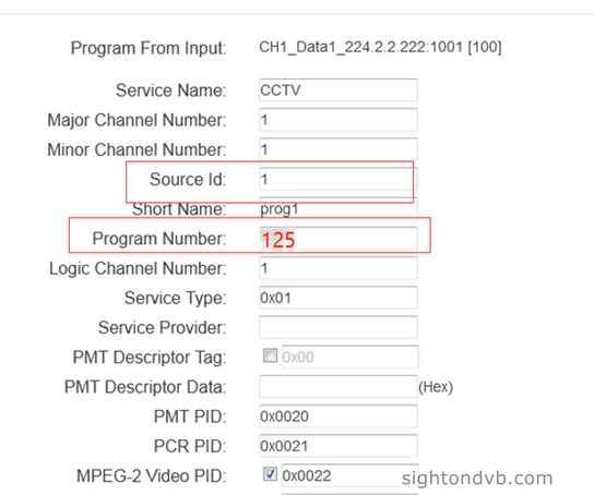 how to set ATSC_VCT parameters