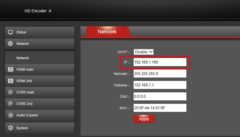 setting ip output address in Encoder web management.jpg